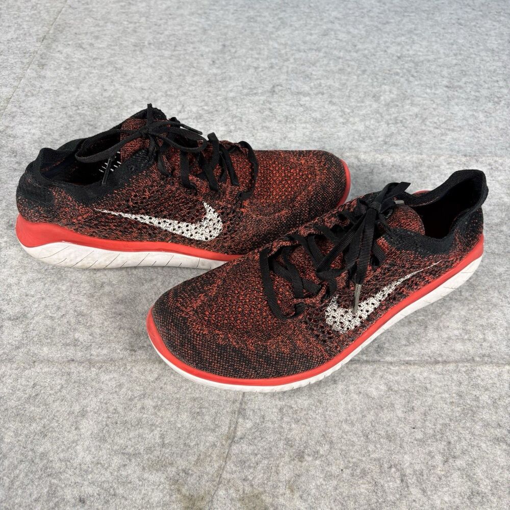 942838-602 - Mens 9.5 / Womens 11 - Nike Free RN Flyknit 2018 Red Black Running